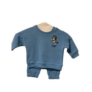 Bluey Baby Ribbed Sweatshirt and Joggers 2pc Set Blue 3-6M NWT
